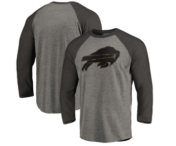 Buffalo Bills NFL Pro Line by Fanatics Branded Black Gray Tri Blend Sleeve T-Shirt