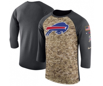 Men's Buffalo Bills Nike Camo Anthracite Salute to Service Sideline Legend Performance Three-Quarter Sleeve T Shirt