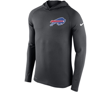 Men's Buffalo Bills Nike Charcoal Stadium Touch Hooded Performance Long Sleeve T-Shirt
