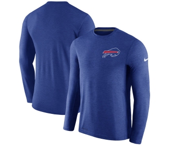 Men's Buffalo Bills Nike Royal Coaches Long Sleeve Performance T-Shirt