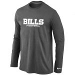 Nike Buffalo Bills Authentic font Long Sleeve T-Shirt D.Grey