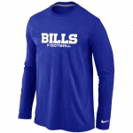 Nike Buffalo Bills Authentic font Long Sleeve T-Shirt blue