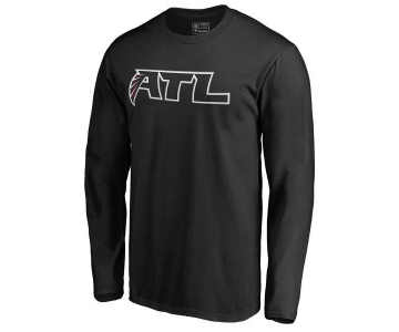 Atlanta Falcons Fresh Logo Black Men's Long Sleeve T-Shirt