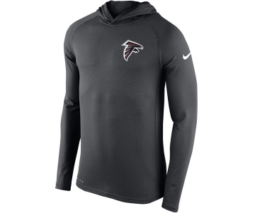 Men's Atlanta Falcons Nike Charcoal Stadium Touch Hooded Performance Long Sleeve T-Shirt