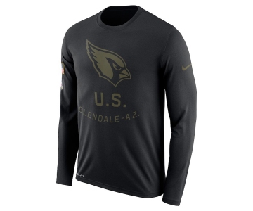 Arizona Cardinals Nike Salute To Service Sideline Legend Performance Long Sleeve T-Shirt Black
