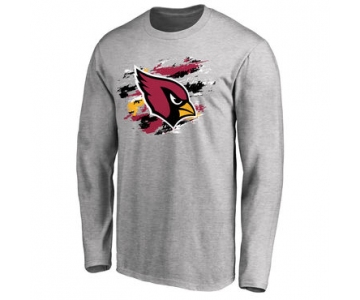 Men's Arizona Cardinals NFL Pro Line Ash True Colors Long Sleeve T-Shirt