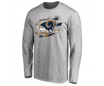 Men's Los Angeles Rams NFL Pro Line Ash True Colors Long Sleeve T-Shirt