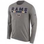 Men's Los Angeles Rams Nike Charcoal Sideline Legend Staff Performance Long Sleeve T-Shirt