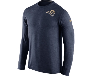 Men's Los Angeles Rams Nike Navy Dri FIT Touch Long Sleeve Performance T-Shirt