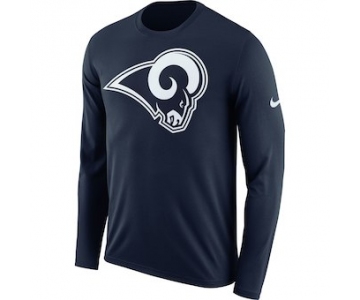 Men's Los Angeles Rams Nike Navy Fan Gear Primary Logo Long Sleeve Performance T-Shirt