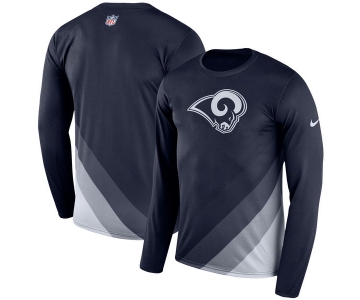 Men's Los Angeles Rams Nike Navy Sideline Legend Prism Performance Long Sleeve T-Shirt