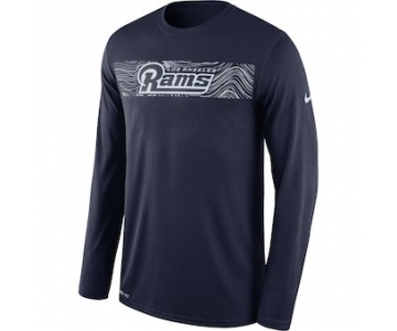 Men's Los Angeles Rams Nike Navy Sideline Seismic Legend Long Sleeve T-Shirt