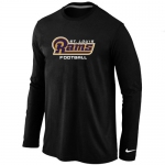 Nike St.Louis Rams Authentic font Long Sleeve T-Shirt Black