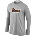 Nike St.Louis Rams Authentic font Long Sleeve T-Shirt Grey