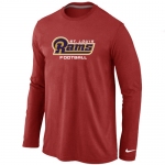 Nike St.Louis Rams Authentic font Long Sleeve T-Shirt Red