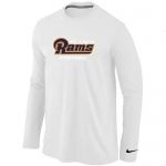 Nike St.Louis Rams Authentic font Long Sleeve T-Shirt White