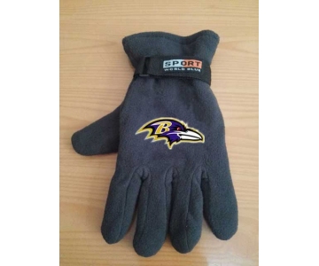 Baltimore Ravens NFL Adult Winter Warm Gloves Dark Gray