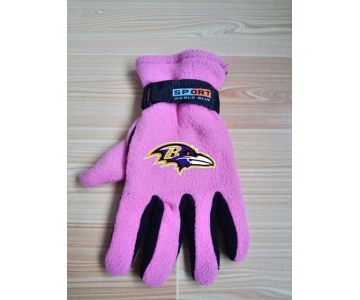 Baltimore Ravens NFL Adult Winter Warm Gloves Pink