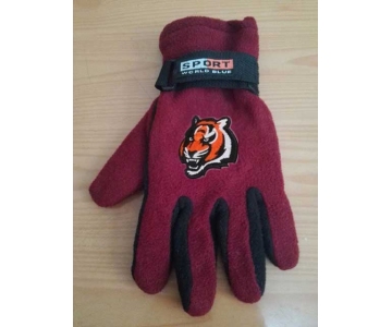 Cincinnati Bengals NFL Adult Winter Warm Gloves Burgundy