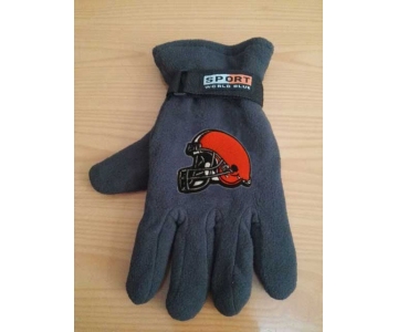 Cleveland Browns NFL Adult Winter Warm Gloves Dark Gray