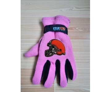 Cleveland Browns NFL Adult Winter Warm Gloves Pink