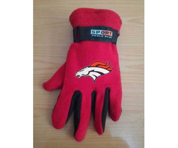 Denver Broncos NFL Adult Winter Warm Gloves Red