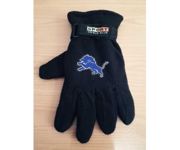 Detroit Lions NFL Adult Winter Warm Gloves Black