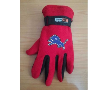 Detroit Lions NFL Adult Winter Warm Gloves Red