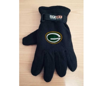 Green Bay Packers NFL Adult Winter Warm Gloves Black