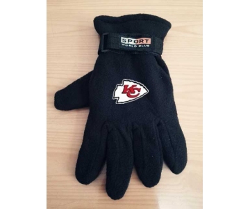 Kansas City Chiefs NFL Adult Winter Warm Gloves Black