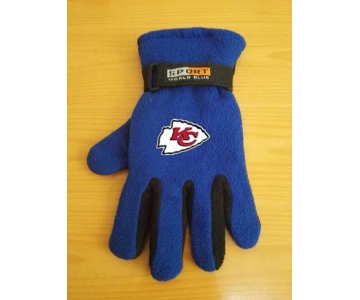 Kansas City Chiefs NFL Adult Winter Warm Gloves Blue