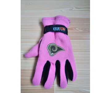 Los Angeles Rams NFL Adult Winter Warm Gloves Pink