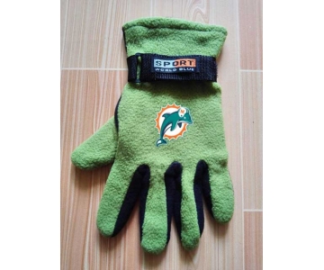 Miami Dolphins NFL Adult Winter Warm Gloves Green