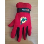 Miami Dolphins NFL Adult Winter Warm Gloves Red