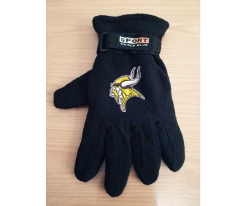 Minnesota Vikings NFL Adult Winter Warm Gloves Black