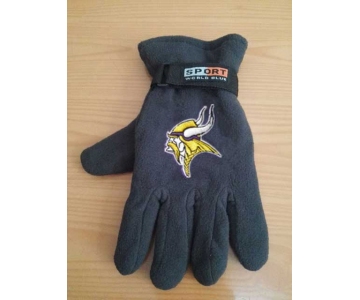 Minnesota Vikings NFL Adult Winter Warm Gloves Dark Gray