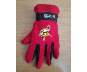 Minnesota Vikings NFL Adult Winter Warm Gloves Red