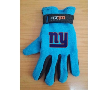 New York Giants NFL Adult Winter Warm Gloves Light Blue