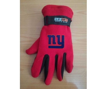 New York Giants NFL Adult Winter Warm Gloves Red