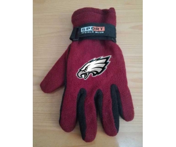 Philadelphia Eagles NFL Adult Winter Warm Gloves Burgundy