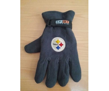 Pittsburgh Steelers NFL Adult Winter Warm Gloves Dark Gray