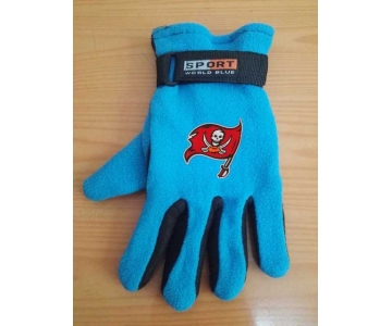 Tampa Bay Buccaneers NFL Adult Winter Warm Gloves Light Blue