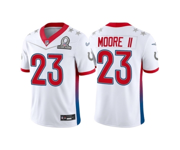 Men's Indianapolis Colts #23 Kenny Moore II 2022 White AFC Pro Bowl Stitched Jersey