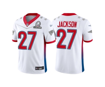 Men's New England Patriots #27 J.C. Jackson 2022 White AFC Pro Bowl Stitched Jersey