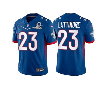 Men's New Orleans Saints #23 Marshon Lattimore 2022 Royal Pro Bowl Stitched Jersey