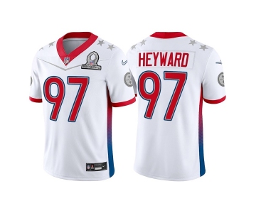 Men's Pittsburgh Steelers #97 Cameron Heyward 2022 White Pro Bowl Stitched Jersey