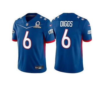 Men's Seattle Seahawks #6 Quandre Diggs 2022 Royal NFC Pro Bowl Stitched Jersey