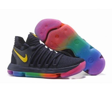 Wholesale Cheap Nike KD 10 Shoes Dark Blue Yellow