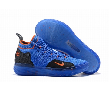 Wholesale Cheap Nike KD 11 Black Blue Tangerine