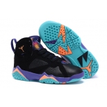 Wholesale Cheap Kids' Air Jordan 7 Retro Shoes Black/blue-yellow